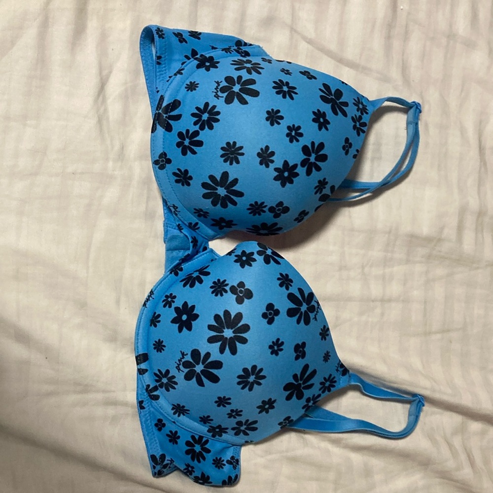 Blue Floral Bra